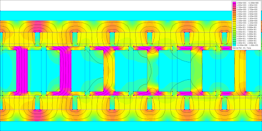 Picture of the unwrapped magnetics simulation (one of many!)